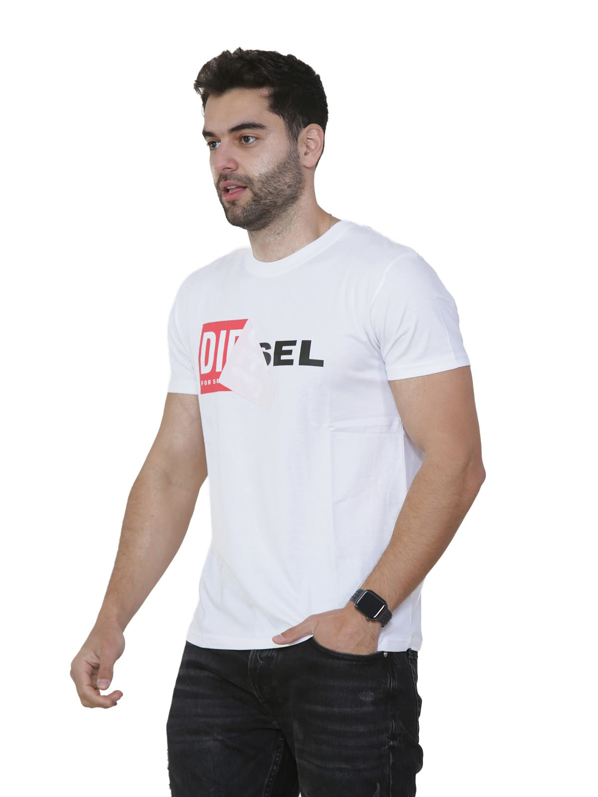 関税込【DIESEL】Diegos K44 short sleeve T-shirt★White★ロゴ 新品未使用品 DIESEL ホワイト ロゴ Tシャツ タグ付き M サイズ