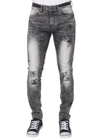 EZ361 Super Skinny Stretch Rip & Repair Slim Jeans | Enzo Designer Menswear ENZO RAWDENIM