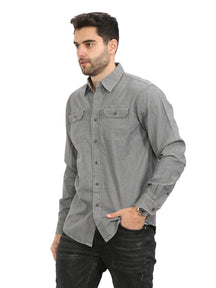 WRAN LONG SLEEVE Wrangler Mens Long Sleeve Denim Shirt WRANGLER RAWDENIM